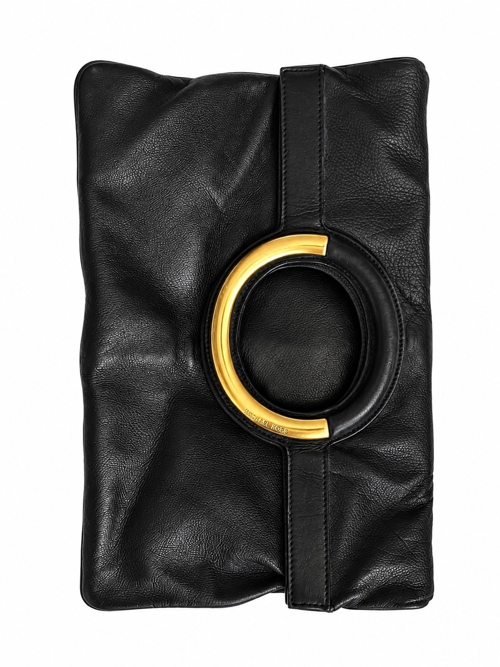 Michael Michael Kors Rosie Large Leather Foldover Ring
Clutch in black
